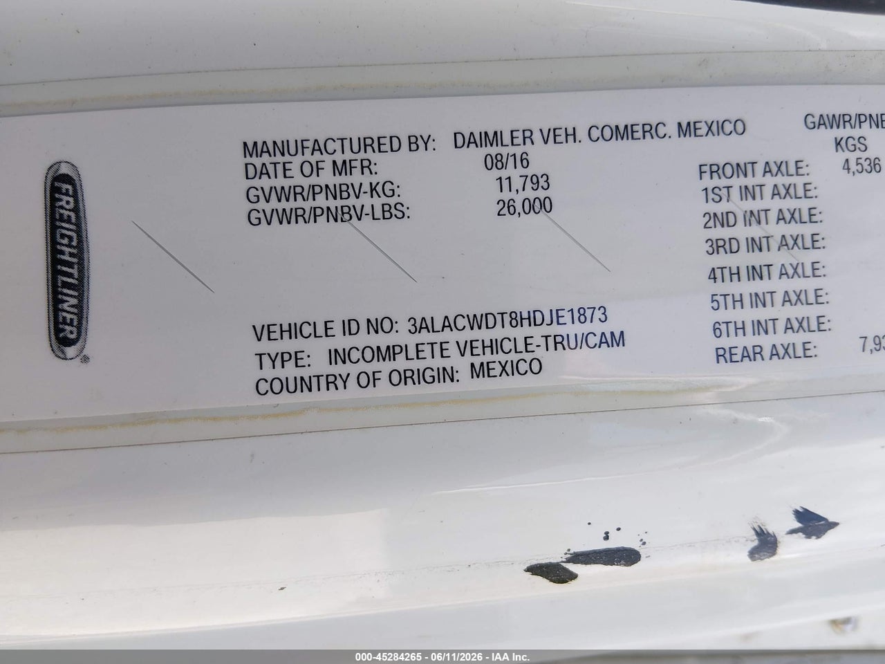 3ALACWDT8HD****** · 2017 FREIGHTLINER M2 106 · 9/11