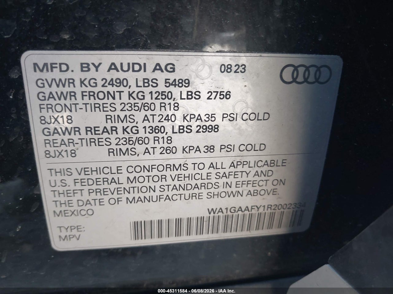 2024 AUDI Q5 PREMIUM 45 TFSI S LINE QUATTRO · 9/11