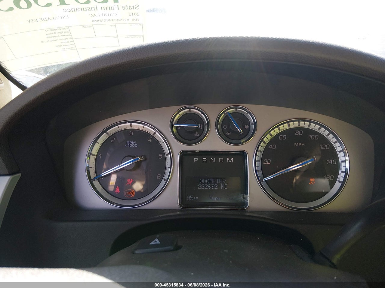 1GYS4HEF4CR****** · 2012 CADILLAC ESCALADE ESV LUXURY · 7/11