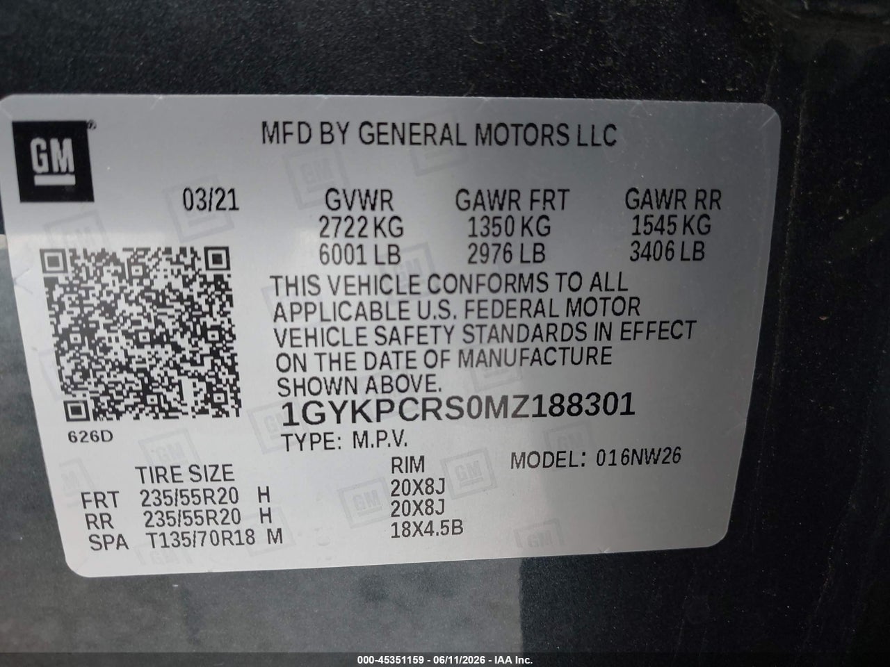 2021 CADILLAC XT6 FWD PREMIUM LUXURY · 9/11