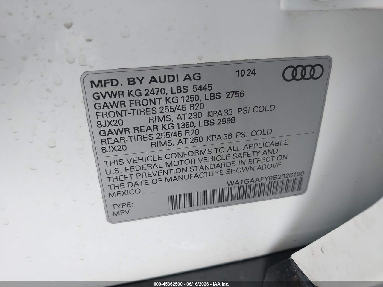 2025 AUDI Q5 PREMIUM 45 TFSI S LINE QUATTRO · 9/11