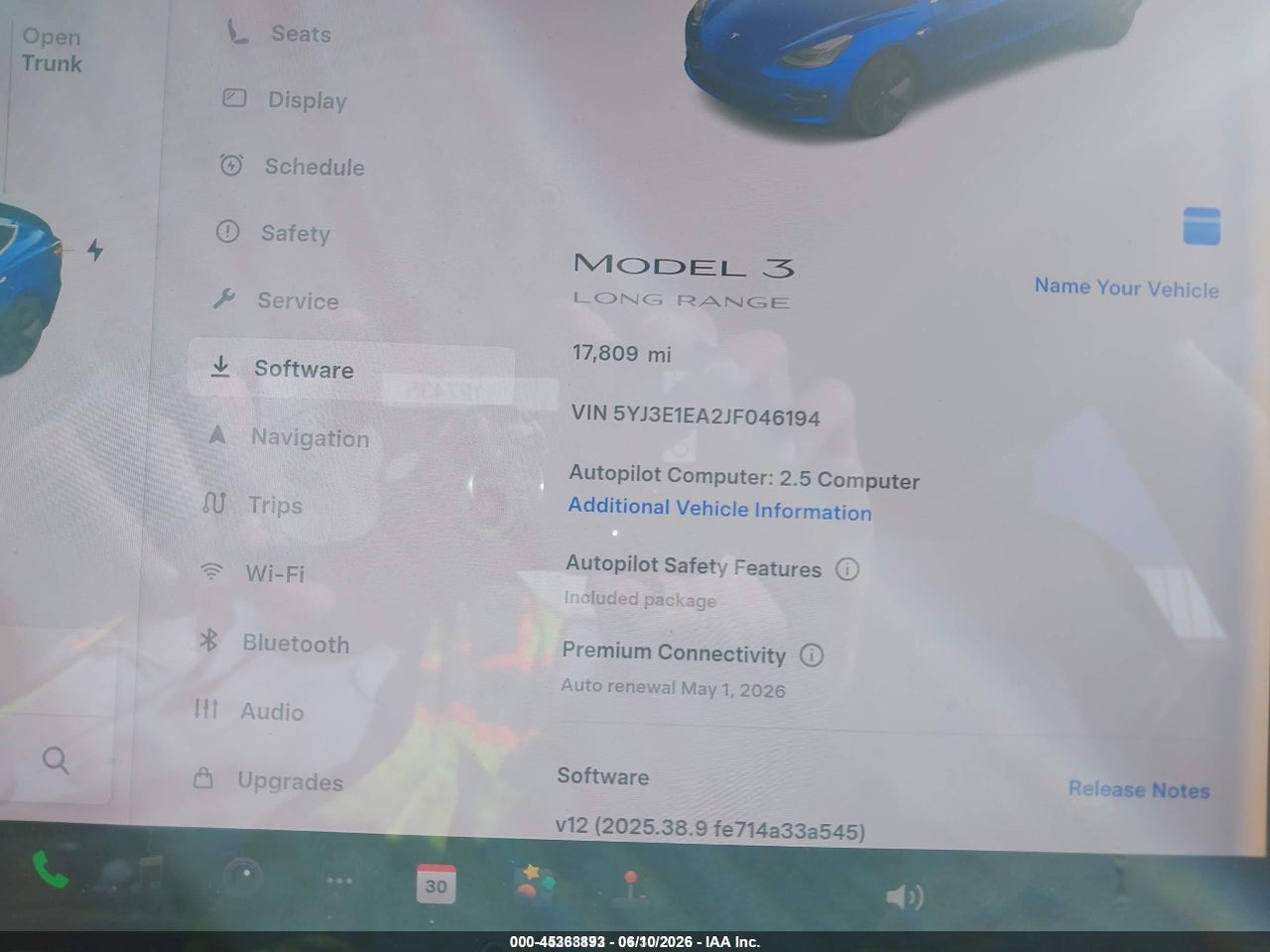 5YJ3E1EA2JF****** · 2018 TESLA MODEL 3 LONG RANGE/MID RANGE · 7/11