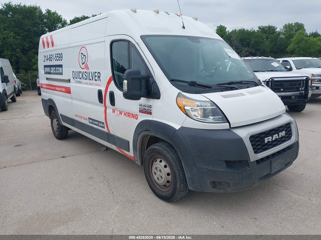 3C6TRVDG0KE****** · 2019 RAM PROMASTER 2500 HIGH ROOF 159 WB