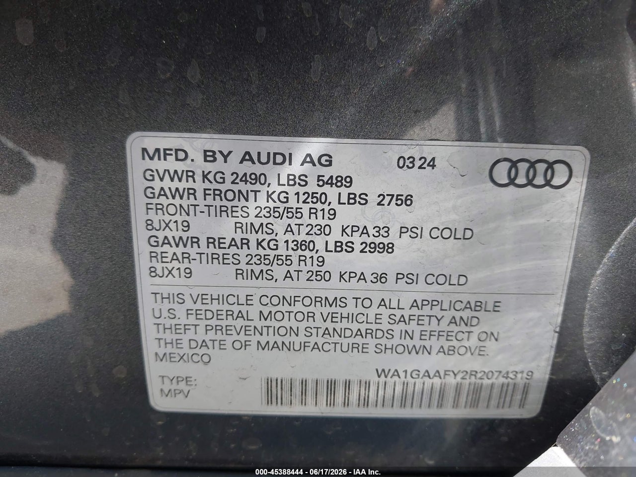 2024 AUDI Q5 PREMIUM 45 TFSI S LINE QUATTRO · 9/11