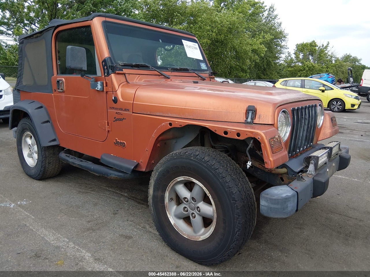 1J4FA49S61P****** · 2001 JEEP WRANGLER SPORT