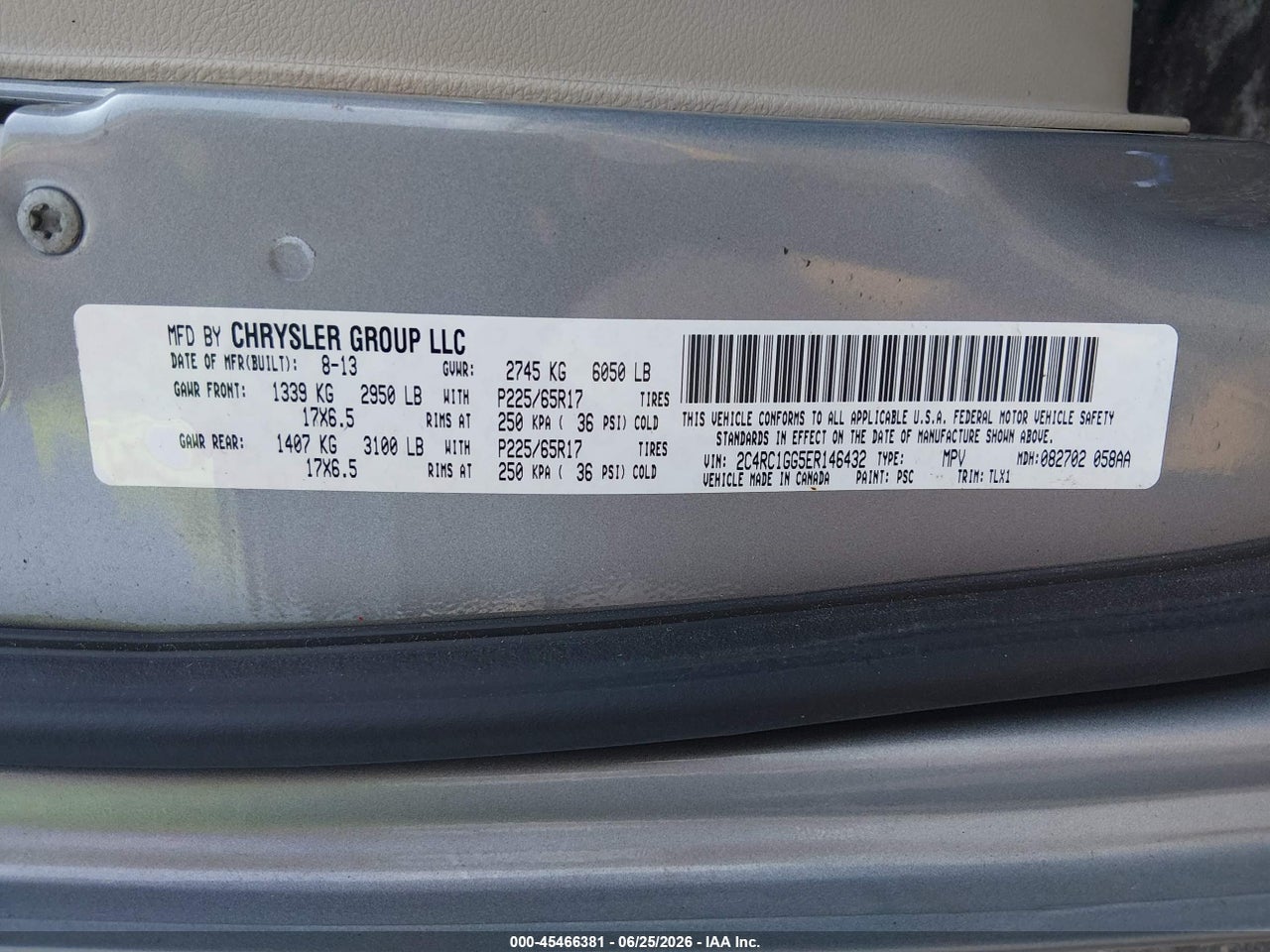 2014 CHRYSLER TOWN &amp; COUNTRY LIMITED · 9/11