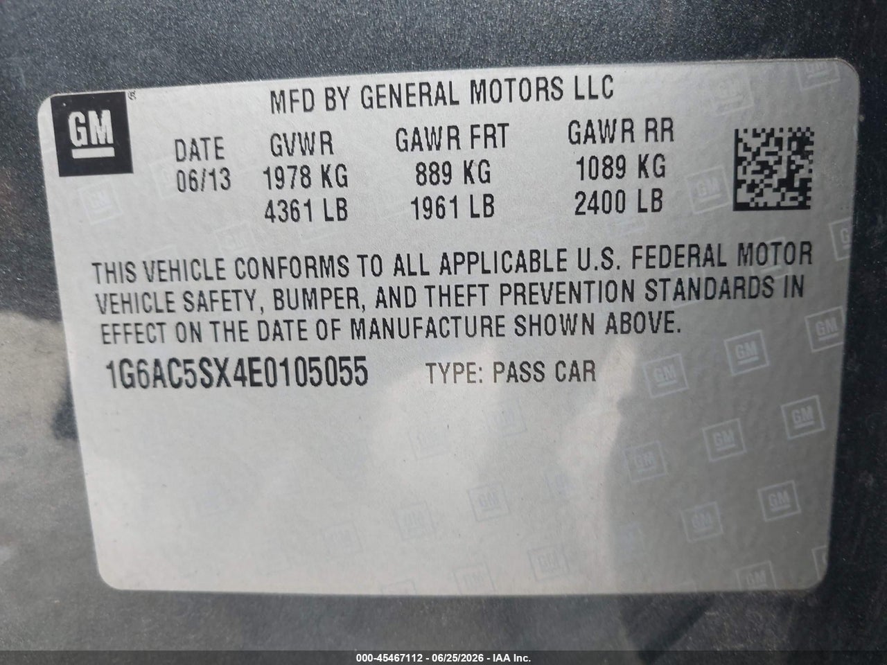 1G6AC5SX4E0****** · 2014 CADILLAC ATS PERFORMANCE · 9/11