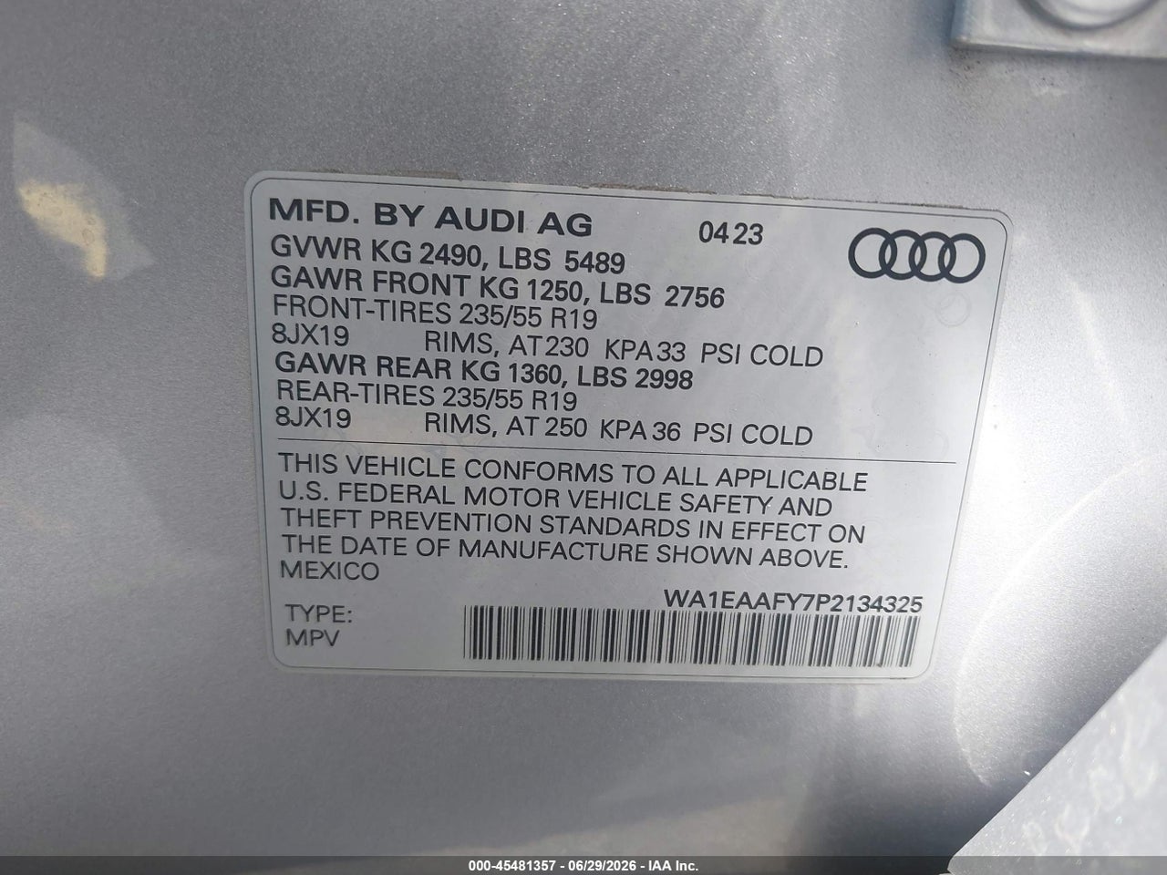 2023 AUDI Q5 PREMIUM PLUS 45 TFSI S LINE QUATTRO · 9/11
