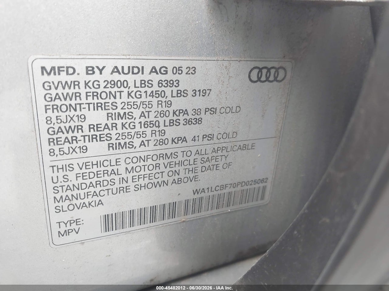 2023 AUDI Q7 PREMIUM PLUS 45 TFSI QUATTRO TIPTRONIC · 9/11