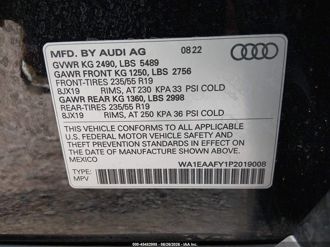 2023 AUDI Q5 PREMIUM PLUS 45 TFSI S LINE QUATTRO · 9/11