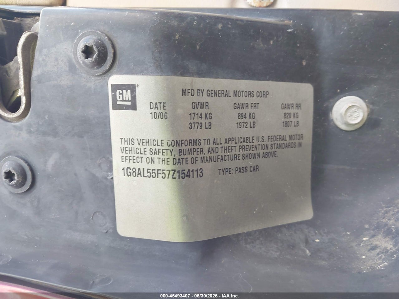 1G8AL55F57Z****** · 2007 SATURN ION 3 · 9/11