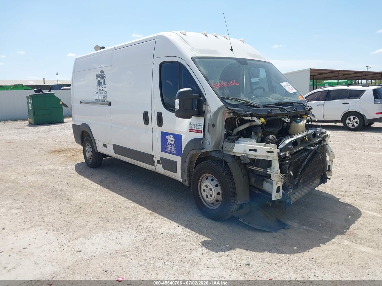 3C6TRVDG5KE****** · 2019 RAM PROMASTER 2500 HIGH ROOF 159 WB