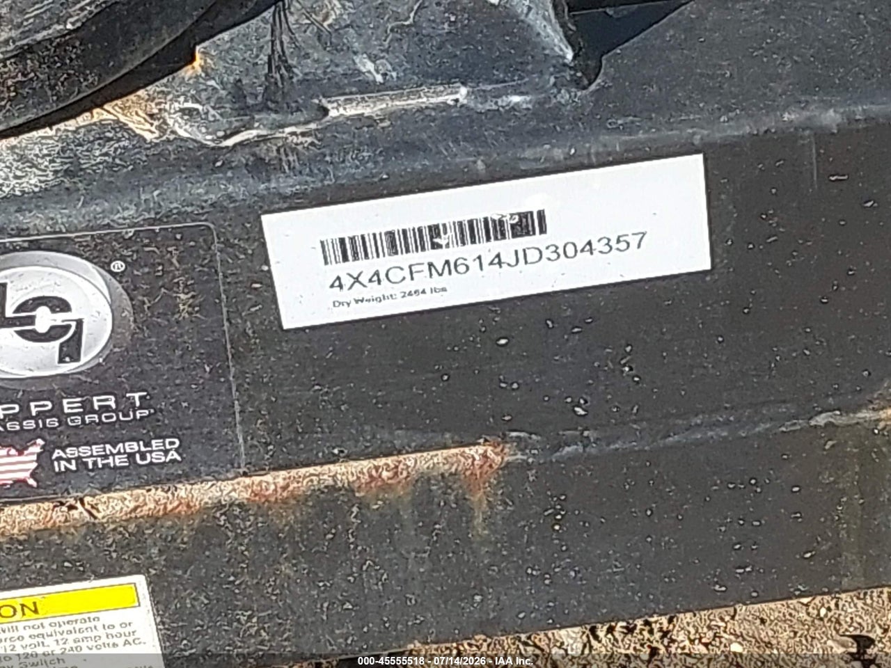 4X4CFM614JD****** · 2018 FOREST RIVER 228 · 9/11