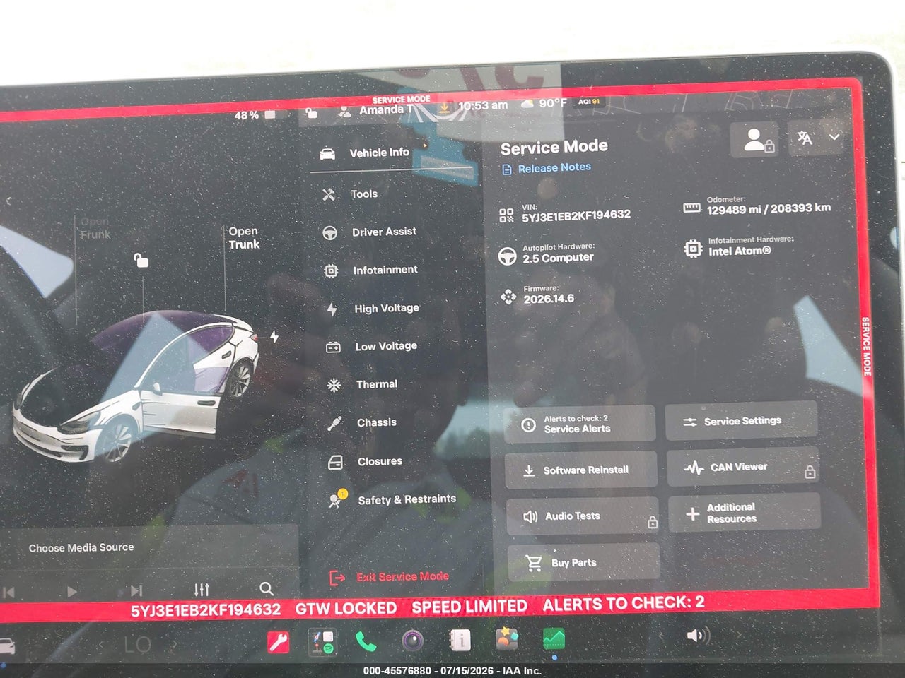 5YJ3E1EB2KF****** · 2019 TESLA MODEL 3 LONG RANGE/PERFORMANCE · 7/11