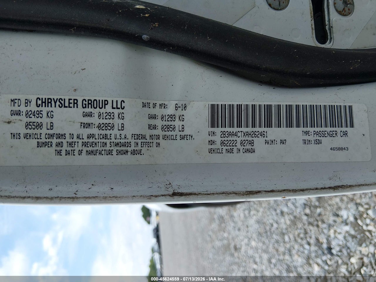 2B3AA4CTXAH****** · 2010 DODGE CHARGER   · 9/10