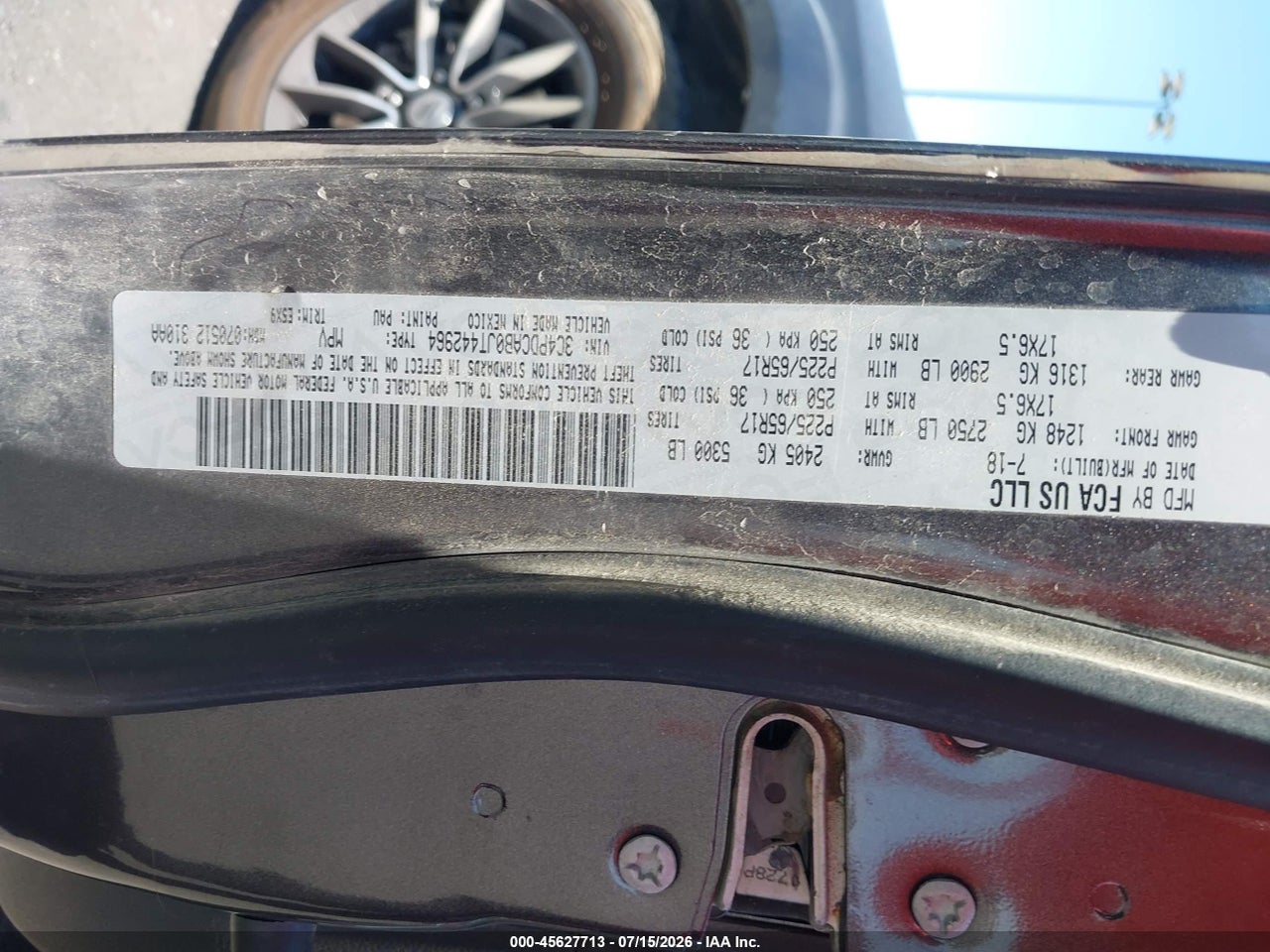 3C4PDCAB0JT****** · 2018 DODGE JOURNEY SE · 9/11