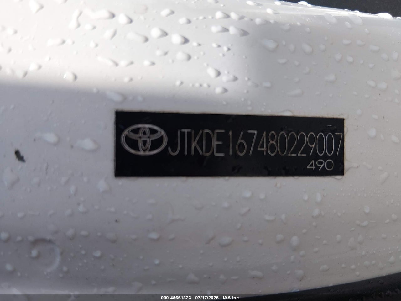 JTKDE167480****** · 2008 SCION TC · 9/11