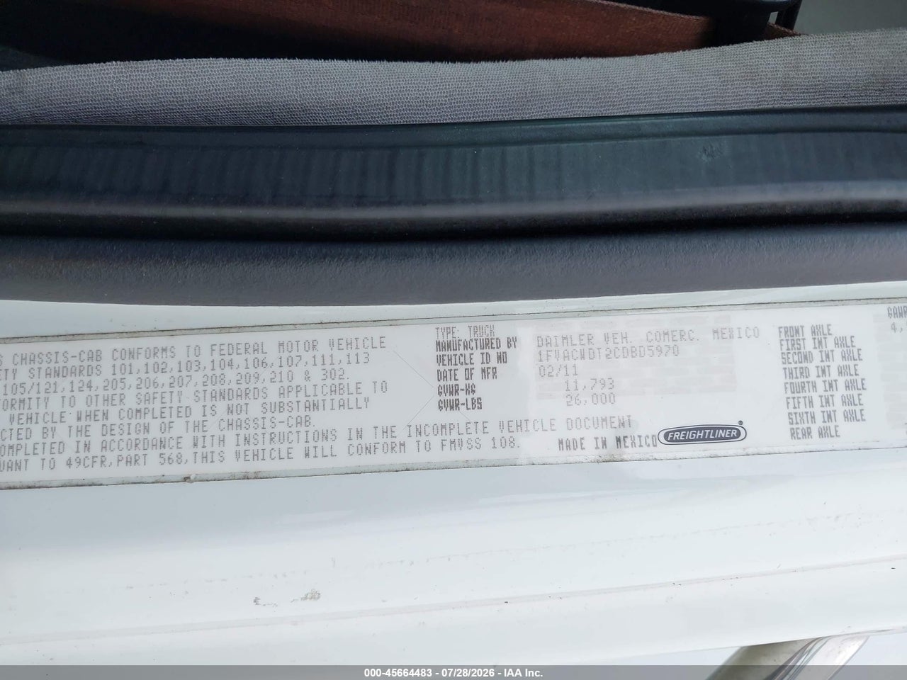 1FVACWDT2CD****** · 2012 FREIGHTLINER M2 106 MEDIUM DUTY · 9/11
