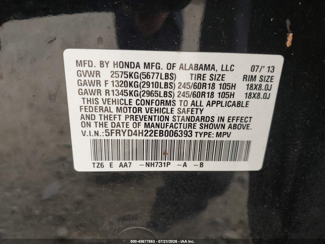 5FRYD4H22EB****** · 2014 ACURA MDX   · 9/10