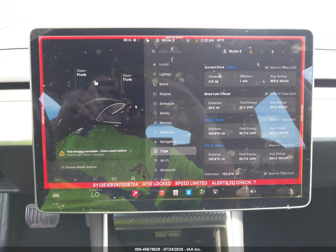 5YJ3E1EB2KF****** · 2019 TESLA MODEL 3 LONG RANGE/PERFORMANCE · 7/9