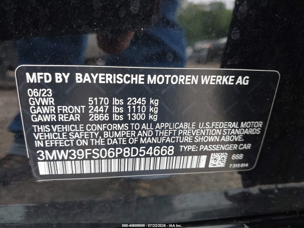 3MW39FS06P8****** · 2023 BMW 330E XDRIVE · 9/11