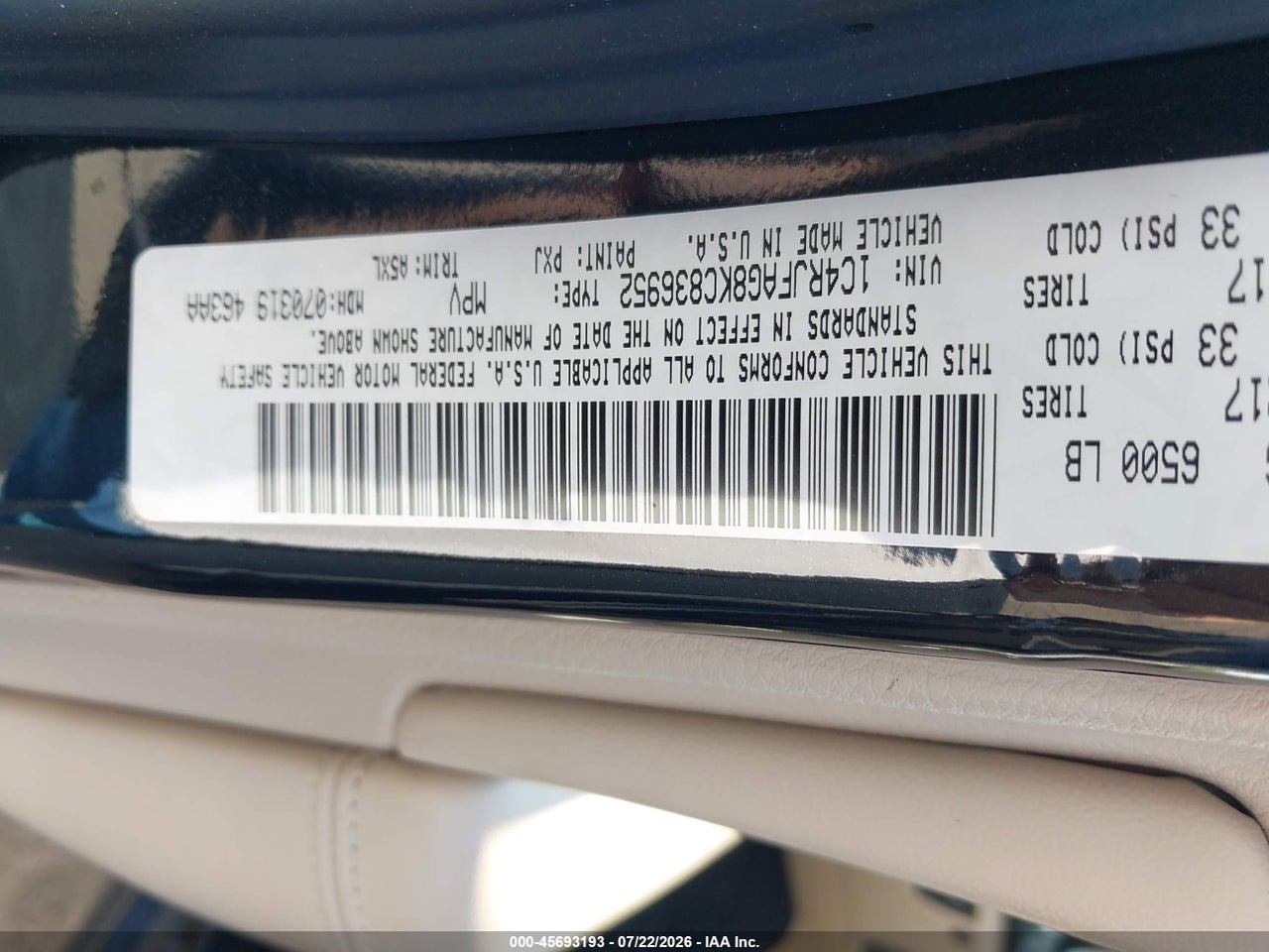 1C4RJFAG8KC****** · 2019 JEEP GRAND CHEROKEE LAREDO E 4X4 · 9/11