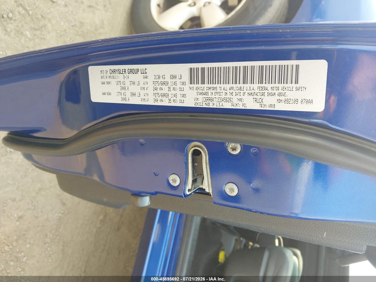 1C6RR6KT1ES****** · 2014 RAM 1500 EXPRESS · 9/11