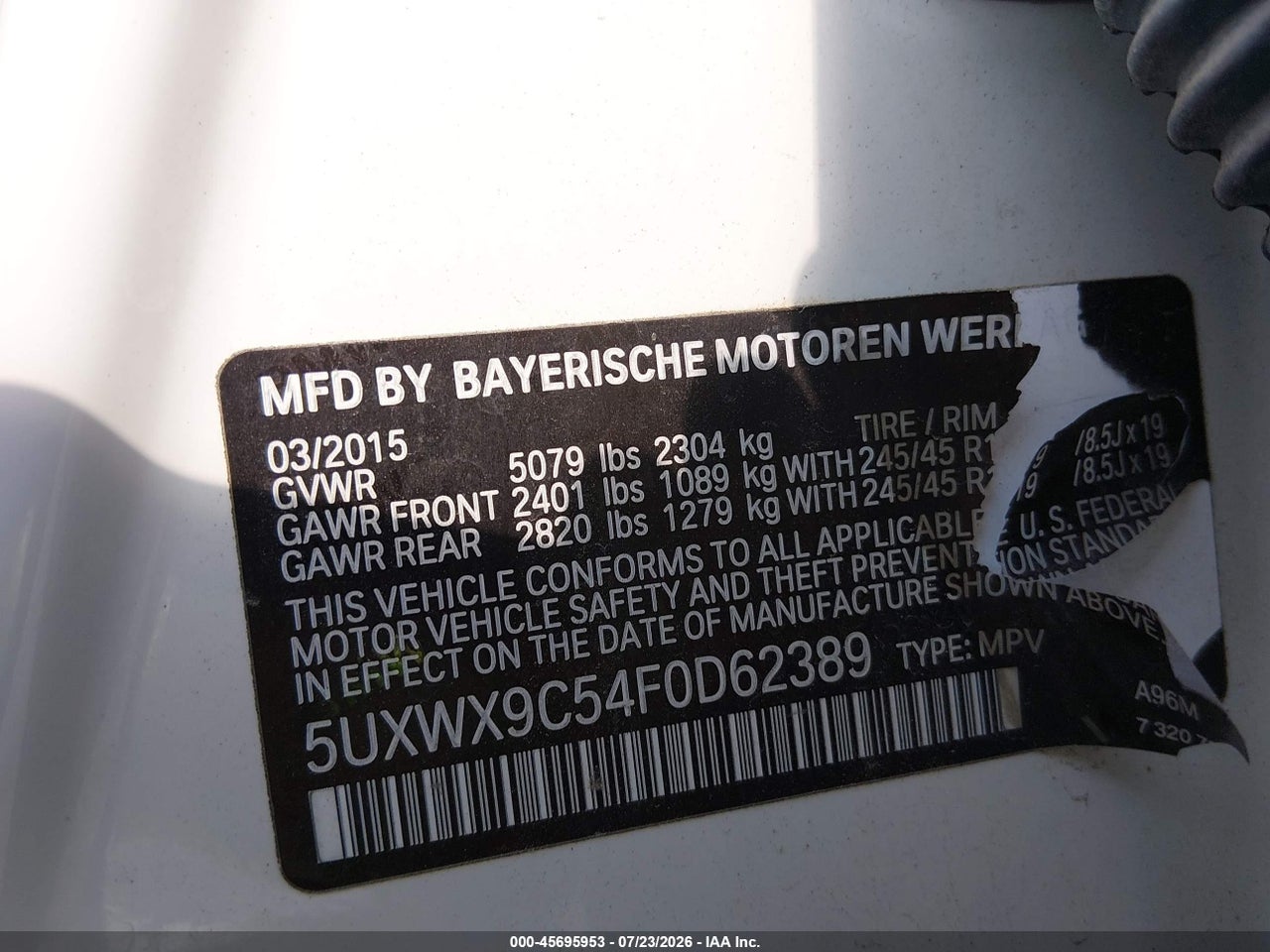 2015 BMW X3 XDRIVE28I · 9/11