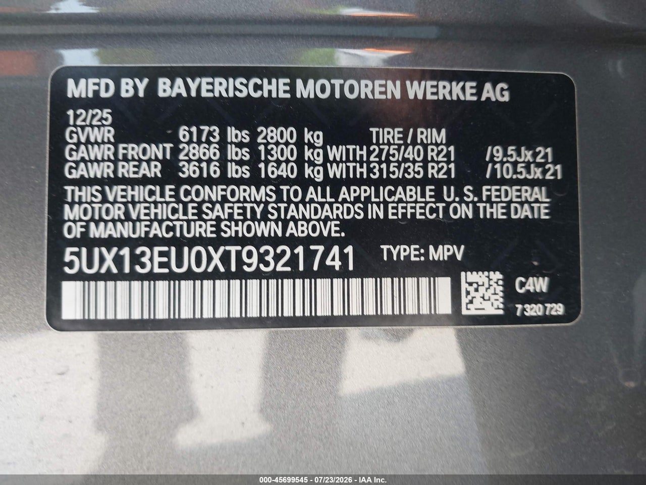2026 BMW X5 SDRIVE40I · 9/11
