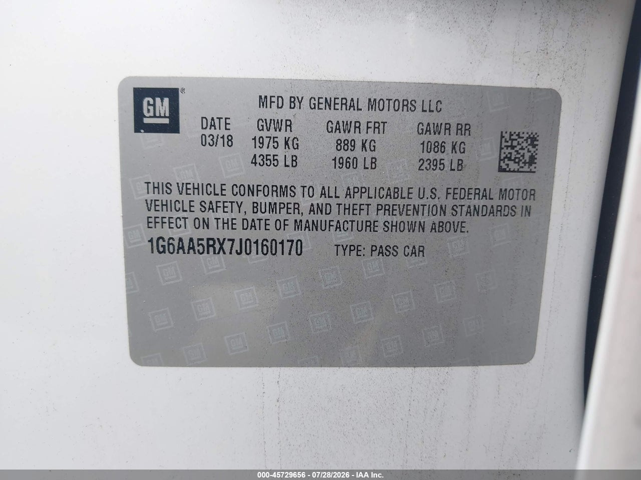 1G6AA5RX7J0****** · 2018 CADILLAC ATS STANDARD · 9/11