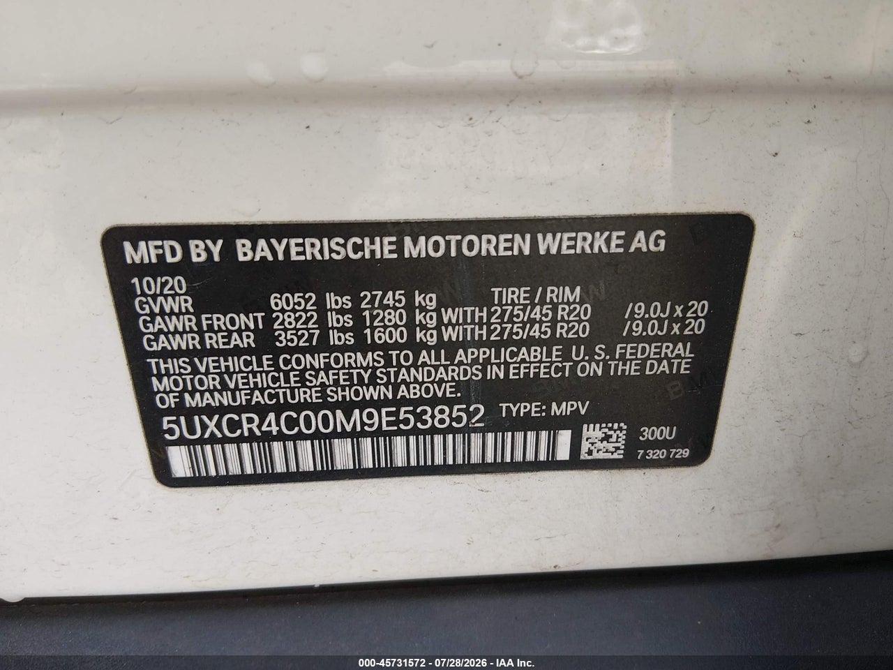 2021 BMW X5 SDRIVE40I · 9/11