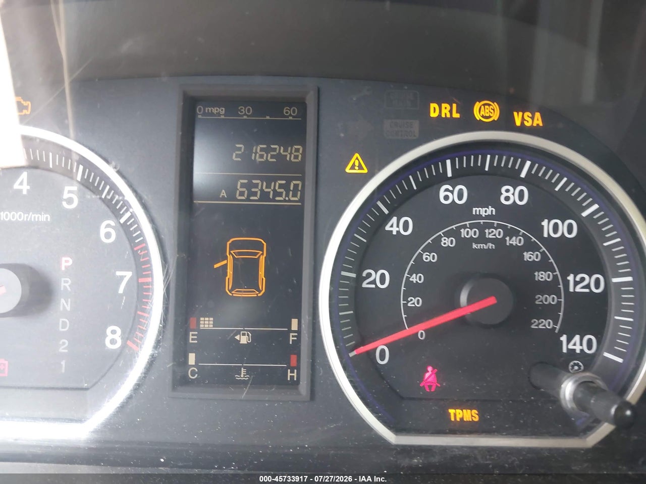 5J6RE48358L****** · 2008 HONDA CR-V LX · 7/11