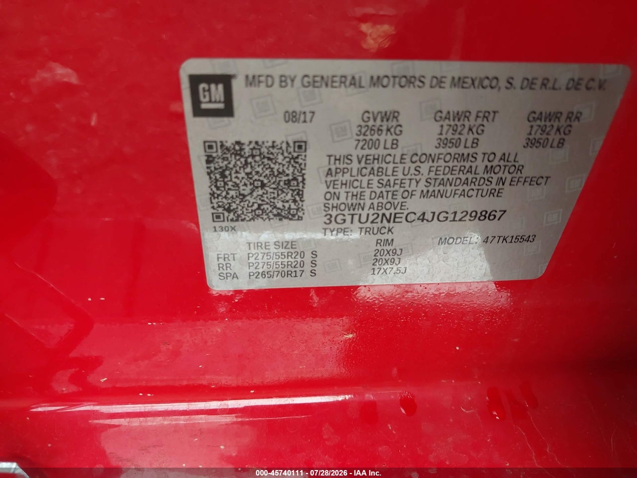 3GTU2NEC4JG****** · 2018 GMC SIERRA 1500 SLT · 9/11