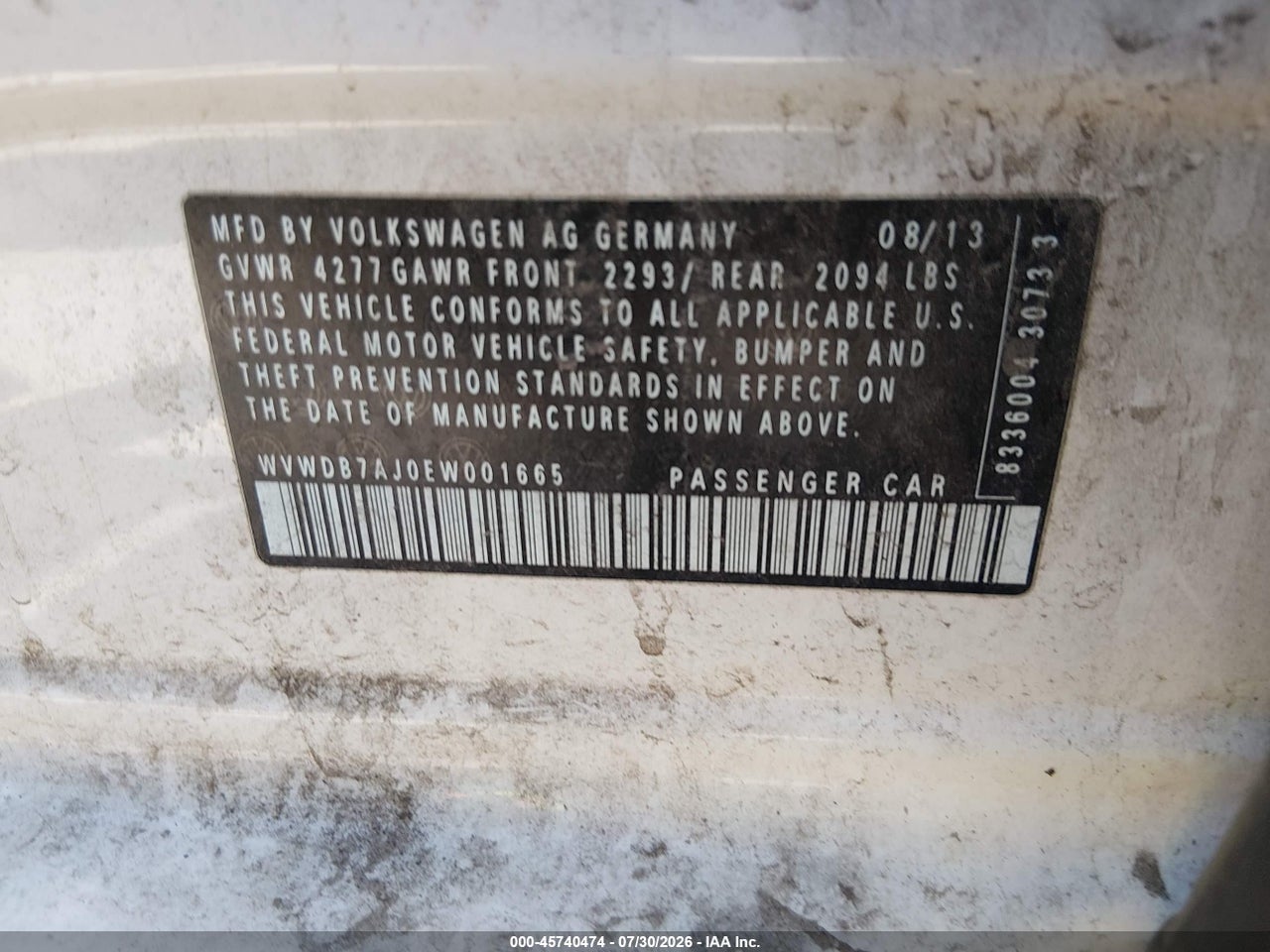 WVWDB7AJ0EW****** · 2014 VOLKSWAGEN GOLF 2.5L (A6) (NO LONGER ORDERABLE) · 9/11