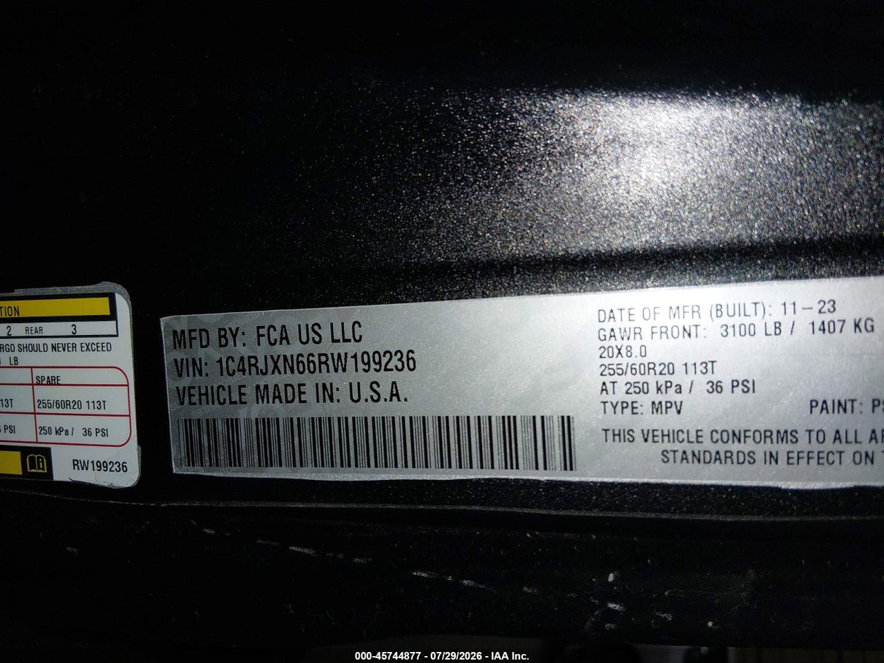 1C4RJXN66RW****** · 2024 JEEP WRANGLER 4XE SPORT S 4XE · 9/11