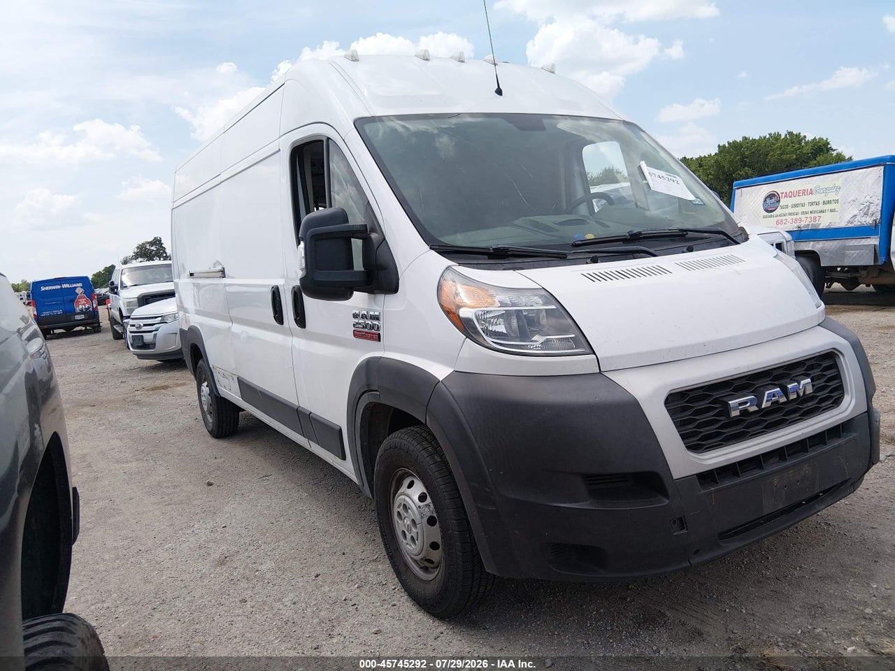3C6TRVDG3KE****** · 2019 RAM PROMASTER 2500 HIGH ROOF 159 WB