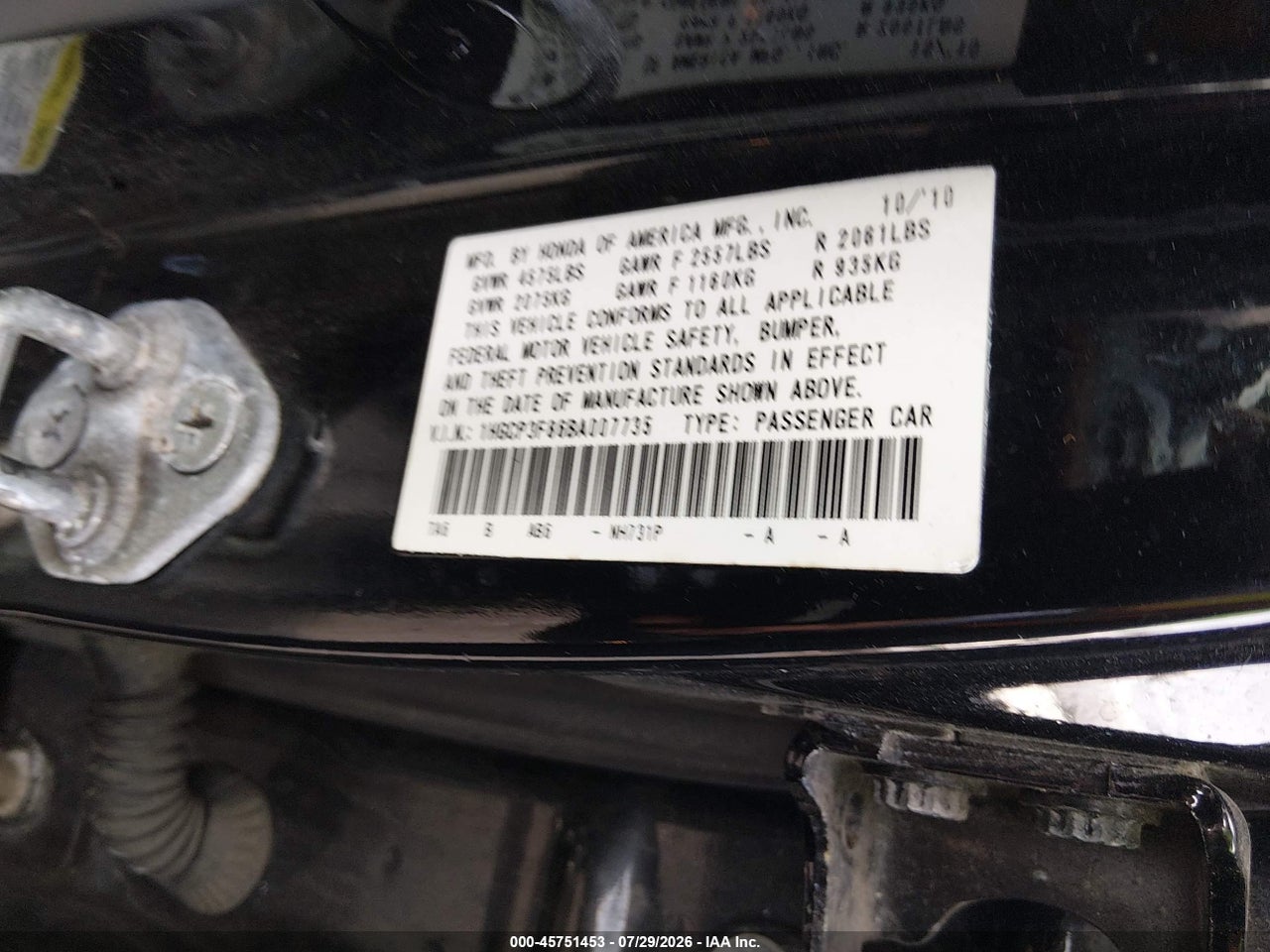 2011 HONDA ACCORD 3.5 EX-L · 9/11