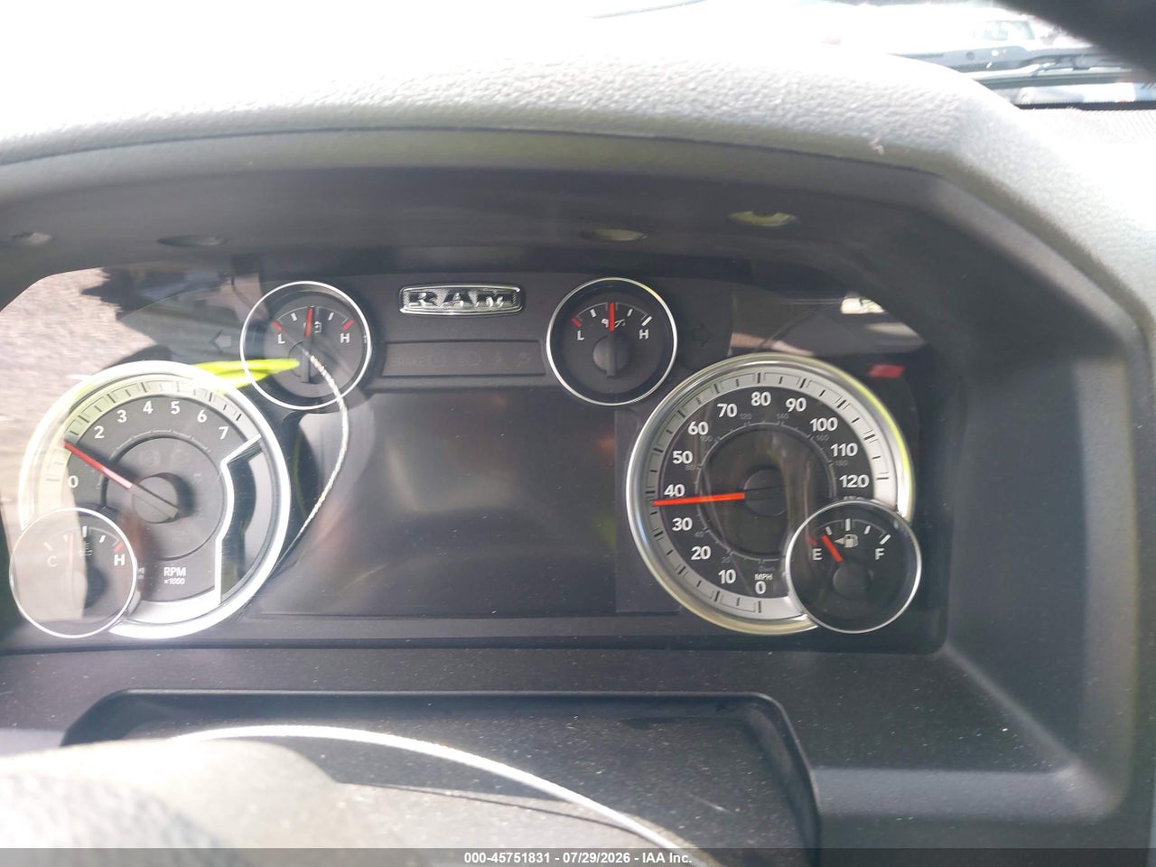 1C6RR7GT5DS****** · 2013 RAM 1500 OUTDOORSMAN · 7/11