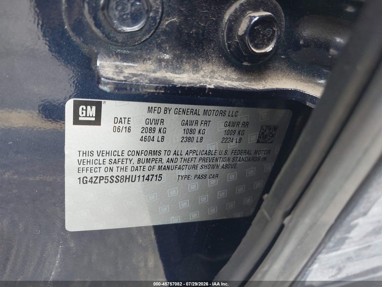 1G4ZP5SS8HU****** · 2017 BUICK LACROSSE ESSENCE · 9/11