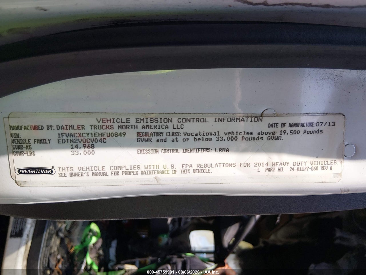 1FVACXCY1EH****** · 2014 FREIGHTLINER M2 106 MEDIUM DUTY · 9/11