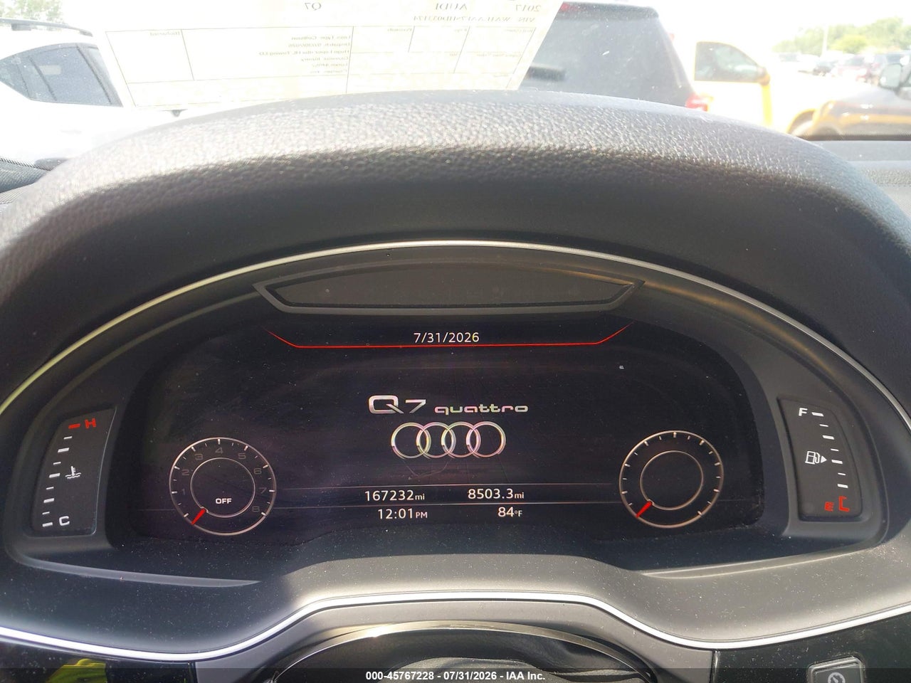 WA1LAAF75HD****** · 2017 AUDI Q7 3.0T PREMIUM · 7/11