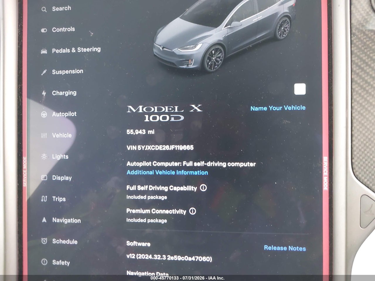 5YJXCDE26JF****** · 2018 TESLA MODEL X 100D/75D/P100D · 7/11
