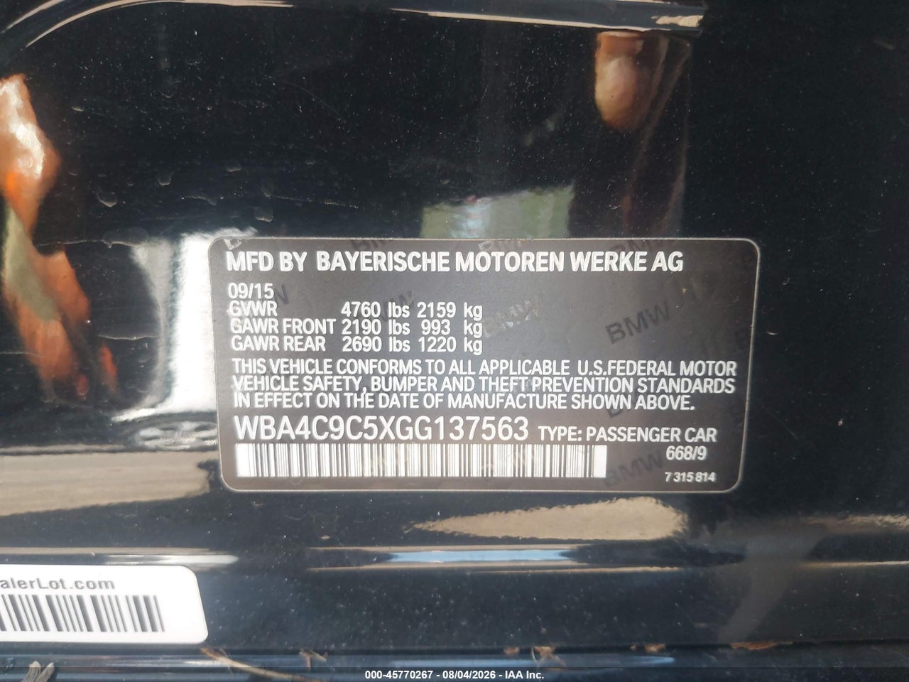 WBA4C9C5XGG****** · 2016 BMW 428I GRAN COUPE XDRIVE · 9/11
