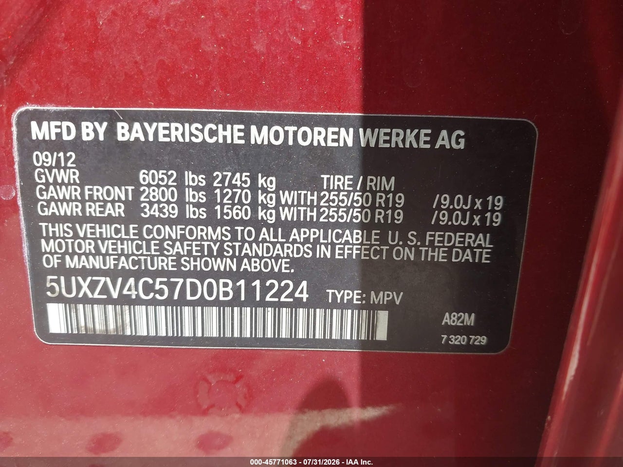 5UXZV4C57D0****** · 2013 BMW X5 XDRIVE35I/XDRIVE35I PREMIUM/XDRIVE35I SPORT ACTIVITY · 9/11