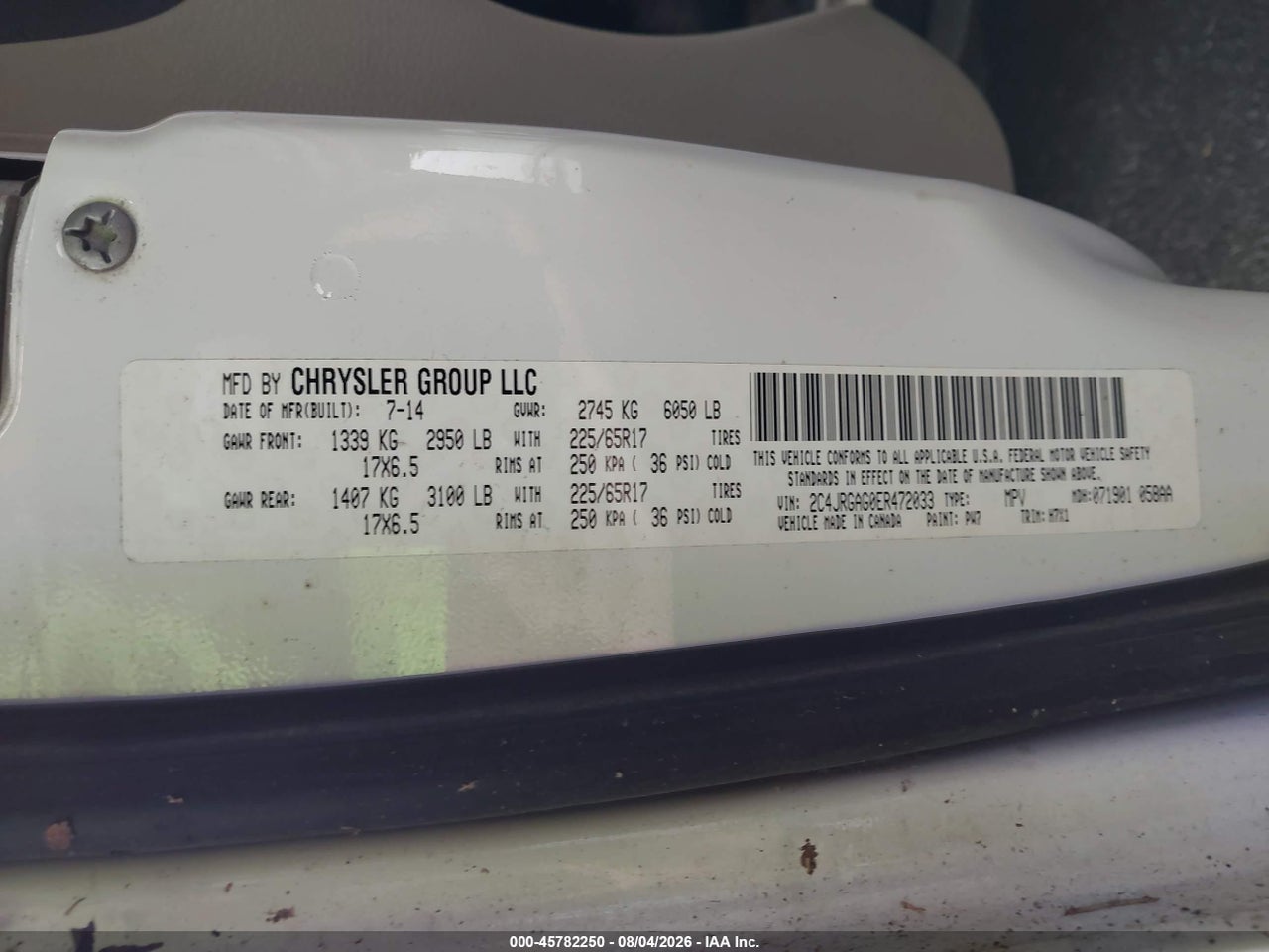 2C4JRGAG0ER****** · 2014 RAM CARGO TRADESMAN · 9/11