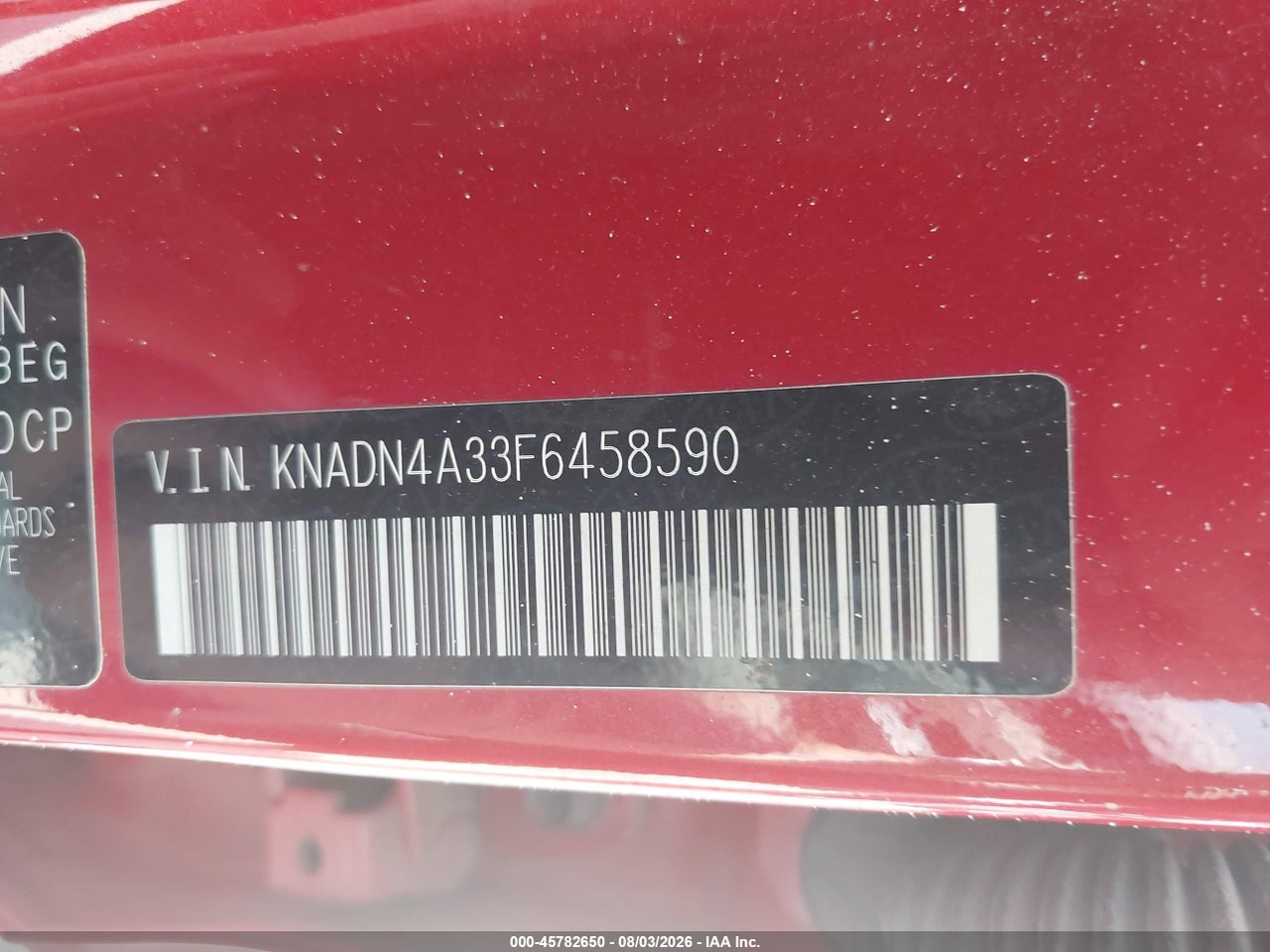 KNADN4A33F6****** · 2015 KIA RIO EX · 9/11