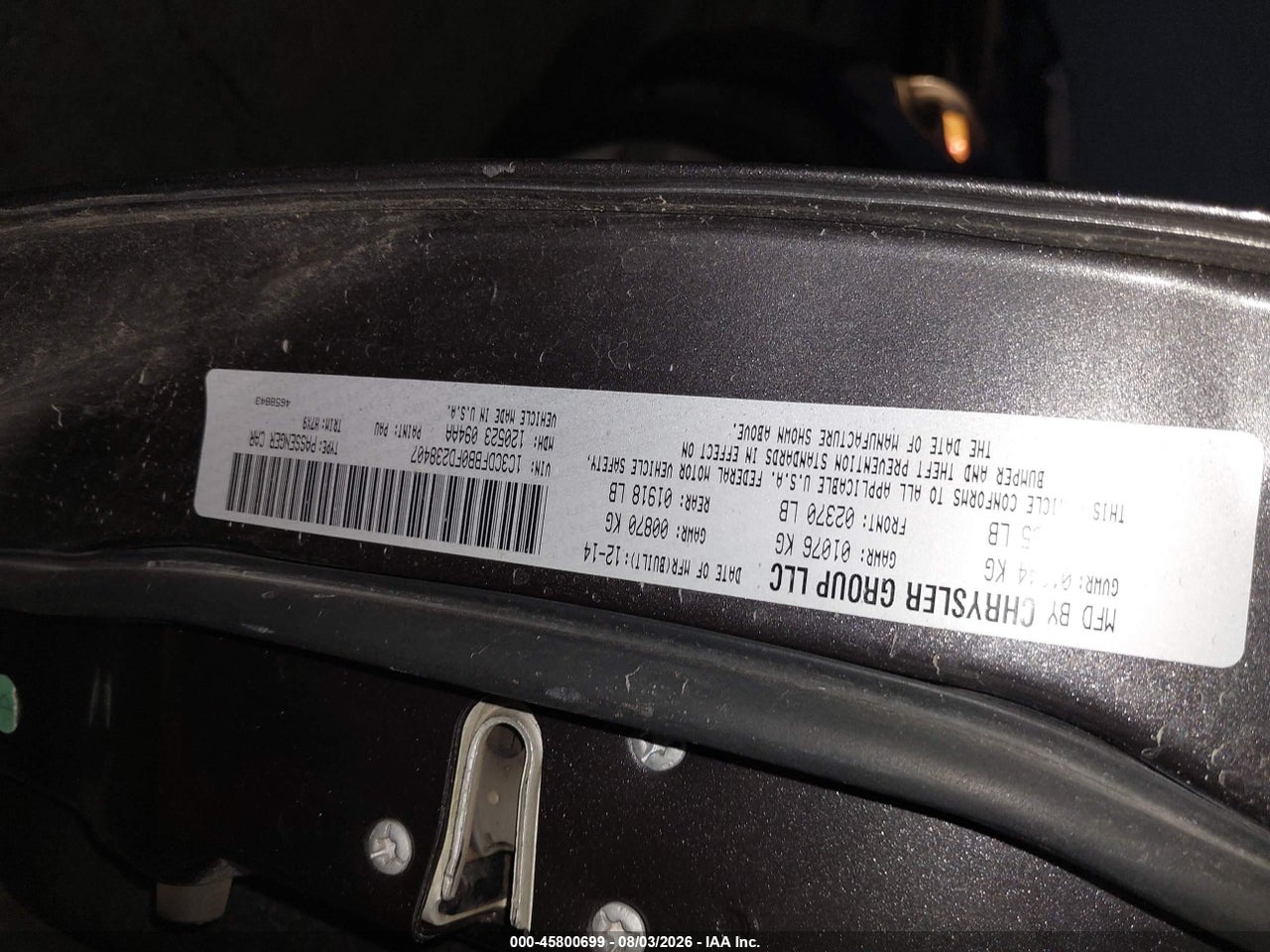 1C3CDFBB0FD****** · 2015 DODGE DART SXT · 9/11