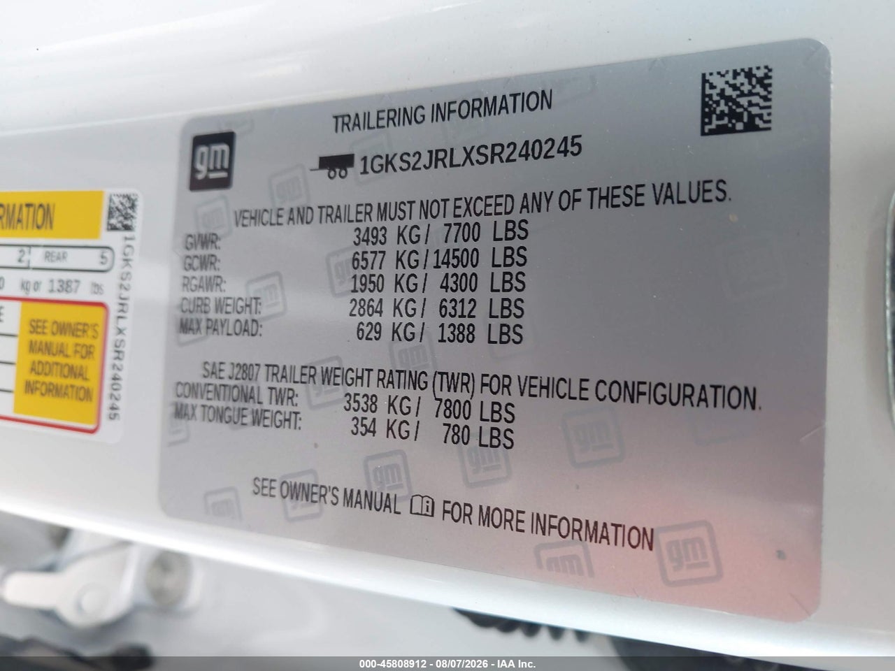 1GKS2JRLXSR****** · 2025 GMC YUKON XL 4WD DENALI · 9/11