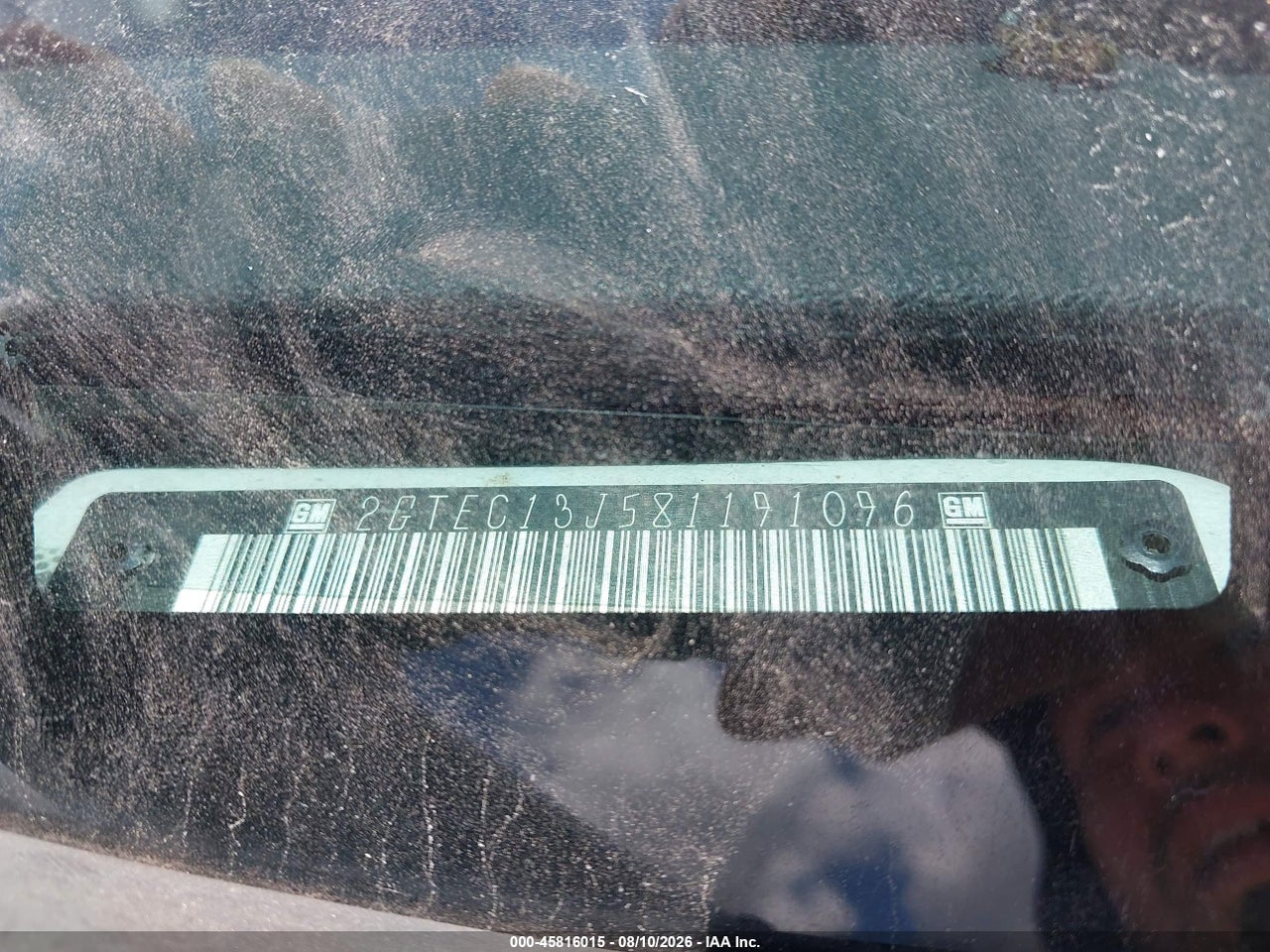 2GTEC13J581****** · 2008 GMC SIERRA 1500 SLE1 · 9/11