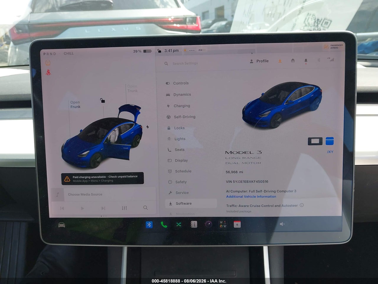 5YJ3E1EBXKF****** · 2019 TESLA MODEL 3 LONG RANGE/PERFORMANCE · 7/11